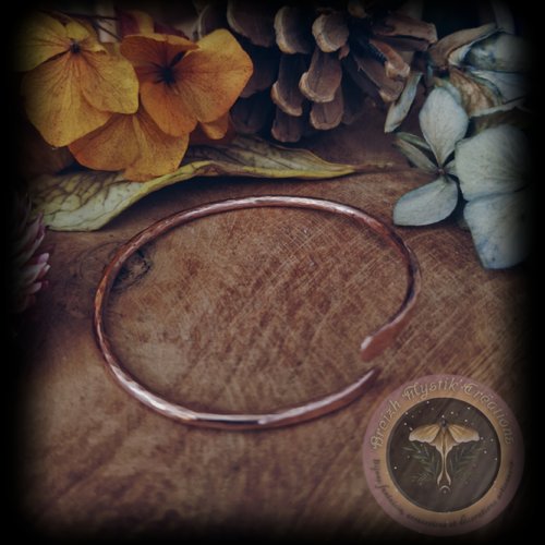 Bracelet jonc martelé cuivre mixte