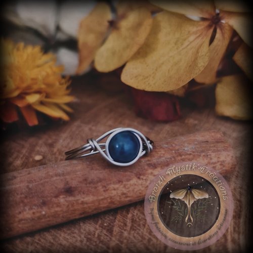 (adoptée) bague en acier inoxydable apatite