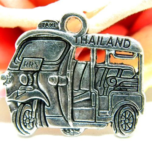 Breloque véhicule de transport thaïlandais, breloque tuk tuk thaïlandais, véhicule transport du monde,