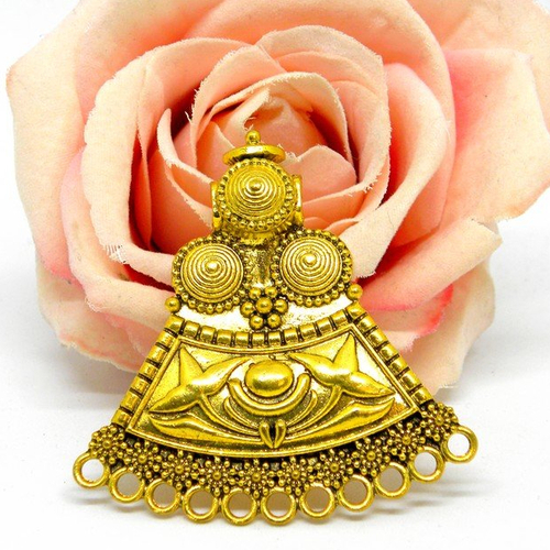 Pendentif connecteur chandelier fantaisie baroque, connecteur chandelier métal, pendentif séparateur rond doré