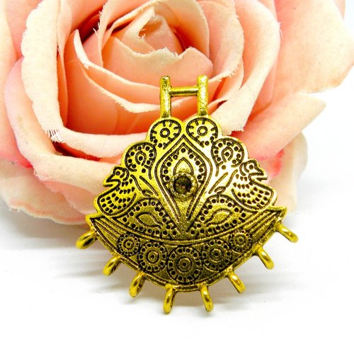 Pendentif connecteur chandelier baroque doré, connecteur chandelier métal, pendentif séparateur fantaisie doré,