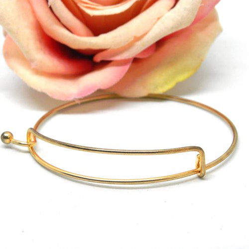 Bracelet jonc rigide fil rond et fin, support bracelet rond jonc cuivre or rose, tour de poignée rigide,