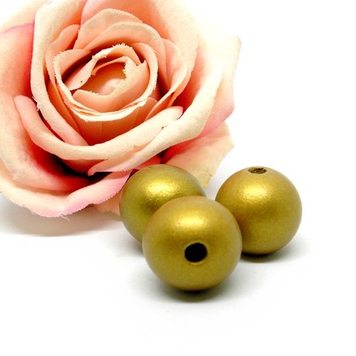 Grosse perles rondes en bois lisses unies, perle en bois ronde naturelle 24 mm,