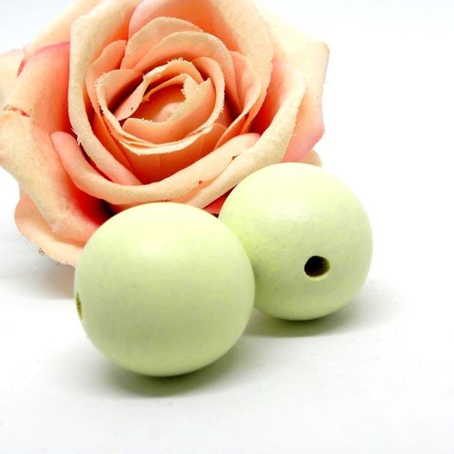Grosse perles rondes en bois lisses unies, perle en bois ronde naturelle 28-29mm ,