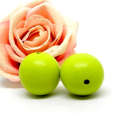Grosse perles rondes en bois lisses unies, perle en bois ronde naturelle 28-29 mm,