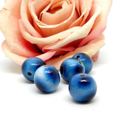 Perles rondes en bois lisses fantaisies, perle en bois ronde peinte 16 mm,