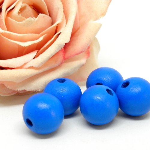 Perles rondes en bois lisses, perle en bois ronde peinte 18 mm,
