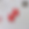 Breloques losanges - sequins émaillés - losange rouge  -16 x 11 mm -  lot de 2