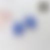 Breloques losanges - sequins émaillés - losange bleu  -16 x 11 mm -  lot de 2