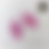 Pendentif feuille estampe en filigrane rose - lot de 2