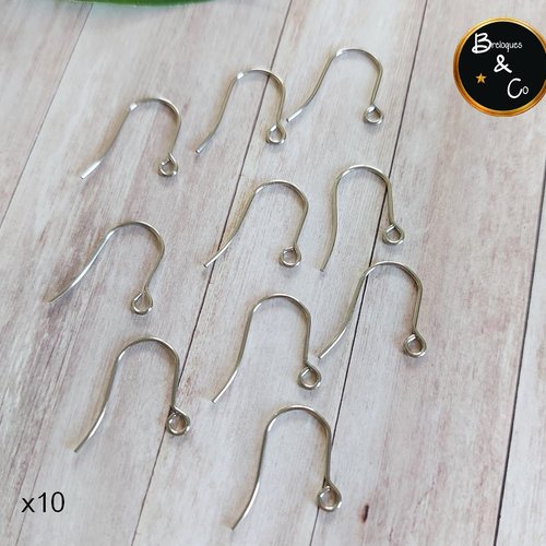 200 Pièces Crochets Pour Boucles D'oreilles En Acier Inoxydable - Avec Attaches, 20 Mm, Fournitures Bijoux