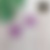 Pendentif estampe fleur métal couleur violet - lot de 2