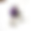 Bague globe en verre bronze microbilles violettes par breloques et cie