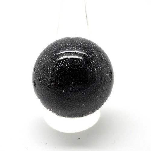 Bague globe argenté microbilles noires petit modèle par breloques et cie