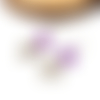Boucles d'oreilles dormeuses noeud chinois, perles violette par breloques et cie