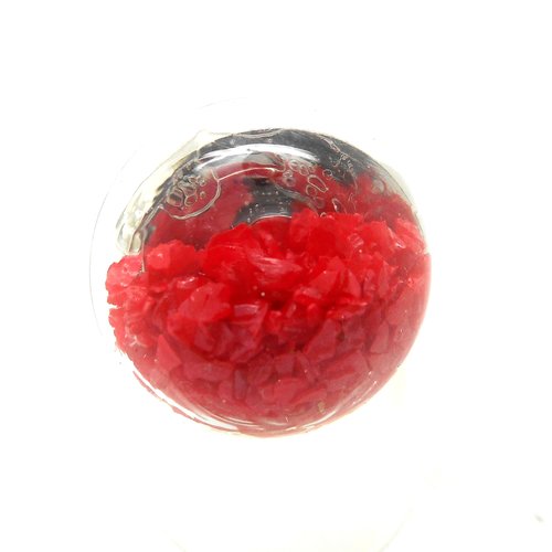 Bague globe argenté ronde sable rouge petit modèle par breloques et cie