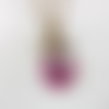 Collier sautoir globe en verre papillon rose perle blanche par breloques et cie