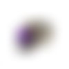 Bague argentée globe microbilles violettes