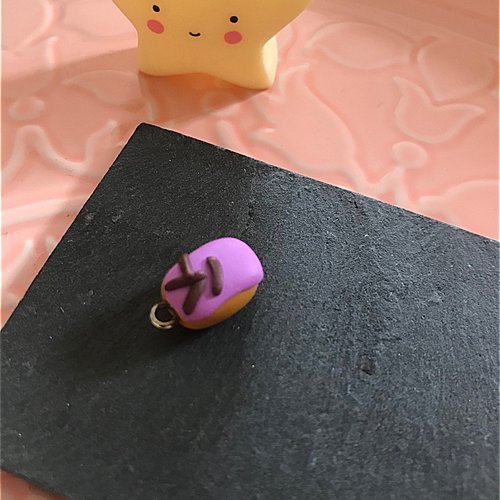 Breloque Gland Bleu Pastel Et Chocolat Gateau Sucrerie En Fimo Fait Main Creation Patisserie Gourmande Pate Polymere Un Grand Marche