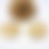 4 breloques rondes, martelées, forme incurvée, 30*26mm, doré (8sbd94-1)