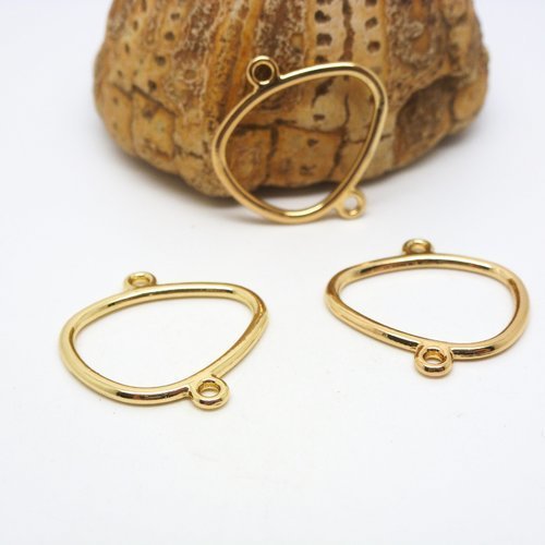 4 connecteurs dorés, forme goutte, 20*19mm, pour bracelet, collier, boucles d'oreille (8scd48)