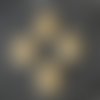 2 pendentifs, breloques ronds fleur creuses zircon multicolore - 17*15mm - doré (usbd97)
