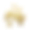 5 breloques, sequins ronds 10mm en acier inoxydable doré pailleté (usbdai46)