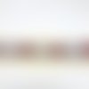50 cm galon, ruban textile motif aztèque gris/rouge/rose clair - crocheté écru - larg 32mm (sfra06) 