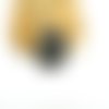 Pendentif rond avec étoiles - 16*18mm - argenté et émail noir / breloque étoile argent et noir (usba105)
