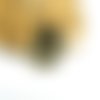 Pendentif rond irrégulier - 17*14.5mm - doré et émail noir façon léopard (usbd74)