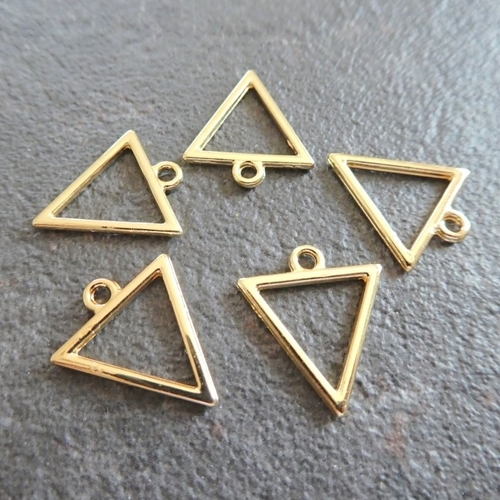 5 breloques triangle 18*16mm doré - breloques géométriques (8sbd149)
