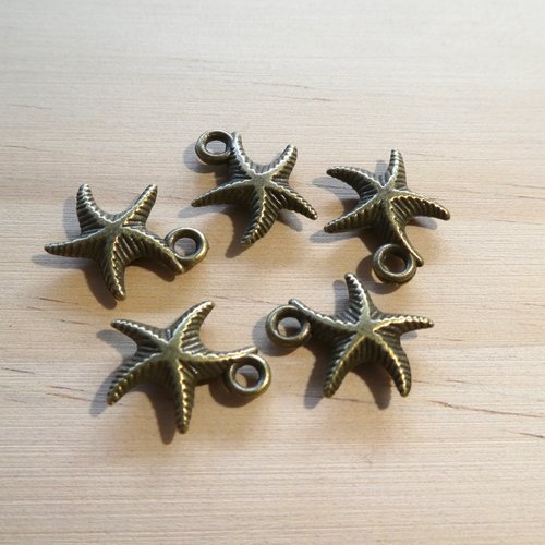 6 breloques étoile de mer 17*14mm couleur bronze (8sbb35)