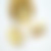 2 breloques ovales bombées 25*20mm doré (8sbd186)
