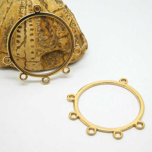 2 chandeliers, connecteurs ronds 33*31mm doré (8scd104)