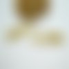 2 breloques forme maillon de chaîne ovale et rectangle, 40*10mm, laiton doré (kbd03)