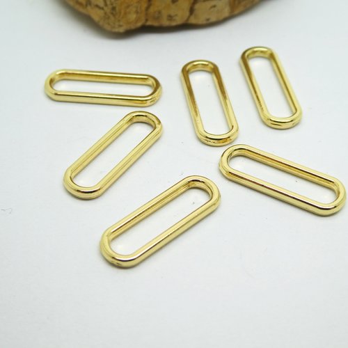 8 connecteurs forme ovale, trombone 20*6mm doré, anneaux fermés trombone, rectangle (kcd04)