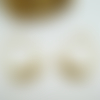 2 pendentifs goutte avec 3 perles 32*18mm laiton plaqué or,  breloque goutte dorée (kbd16)