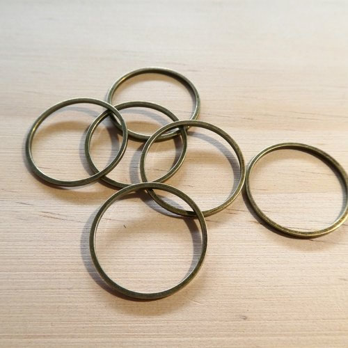 6 connecteurs ronds fermés 20mm couleur bronze (8scb30)