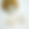 2 pendentifs en nacre naturelle forme éventail 24*20mm, contour doré (phn19)