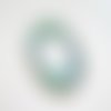 1 grand pendentif ovale 65*53mm en raphia vert/bleu pastel (phbr25)