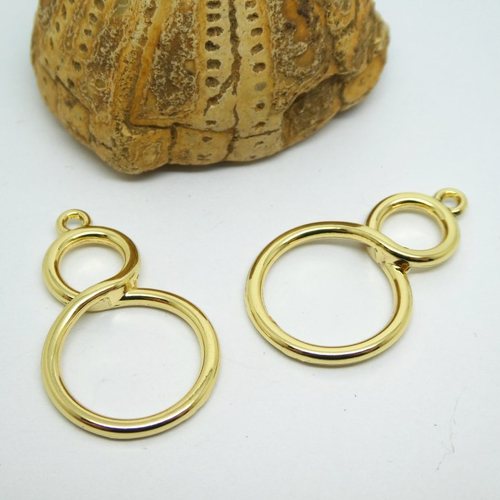 4 breloques anneaux entrelacés 31*9mm doré - pendentifs ronds entrelacés or (kbd19)