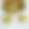 4 breloques rondes avec étoiles ornées de strass, 20*18mm, doré (kbd39)