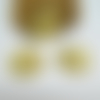 4 breloques rondes avec ange ornées de strass, 20*18mm, doré (kbd40)