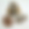 2 pendentifs ovales en acrylique 45*25mm imprimé léopard marron et blanc (kr161)