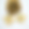 4 breloques rectangle ondulé 25*20mm motif fissures doré (8sbd197)