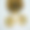 1 pendentif rond aile d'ange avec strass multicolore, 25*22mm, doré (8sbd203)