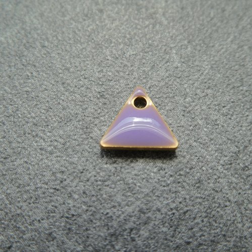 6 sequins émaillés triangle 8*7mm violet - base en cuivre doré (8ssq106)