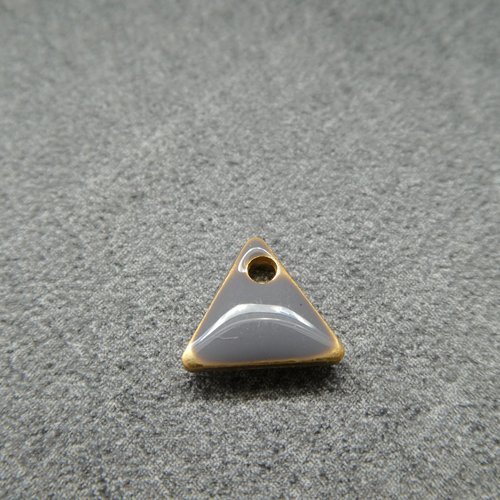 6 sequins émaillés triangle 8*7mm gris - base en cuivre doré (8ssq114)