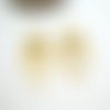 1 pendentif forme goutte à 13 franges 65*17mm doré (usbd103)