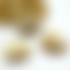 2 breloques rondes 18mm en résine effet bois et transparent avec inclusion doré (8sbr33)